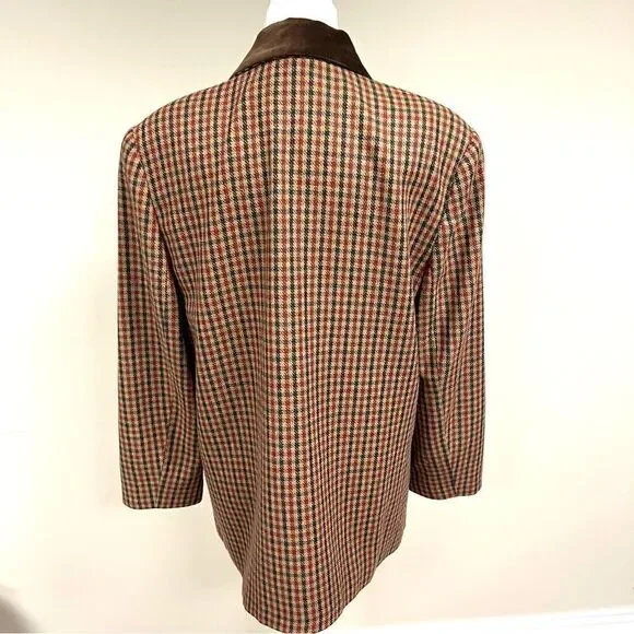 Sag Harbor houndstooth blazer with velvet trim size 14P - Picture 6 of 11